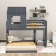 preview thumbnail 6 of 7, Wooden Twin Over Full Bunk Bed with Playhouse Design and Quality Construction