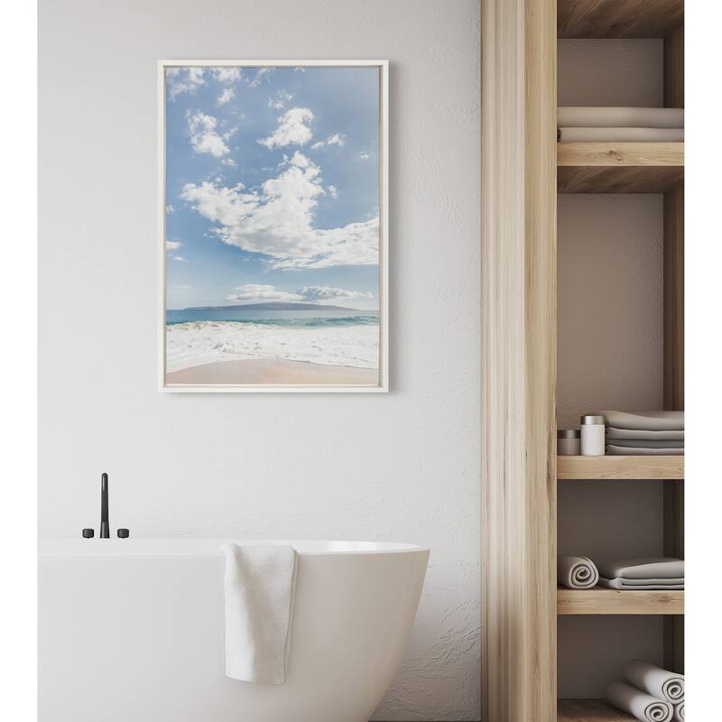 Kate and Laurel Sylvie Beach Framed Canvas by Alicia Abla