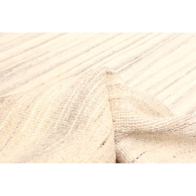 ECARPETGALLERY Flat-Weave Ankara FW Cream Wool Kilim - 5'0 x 8'1