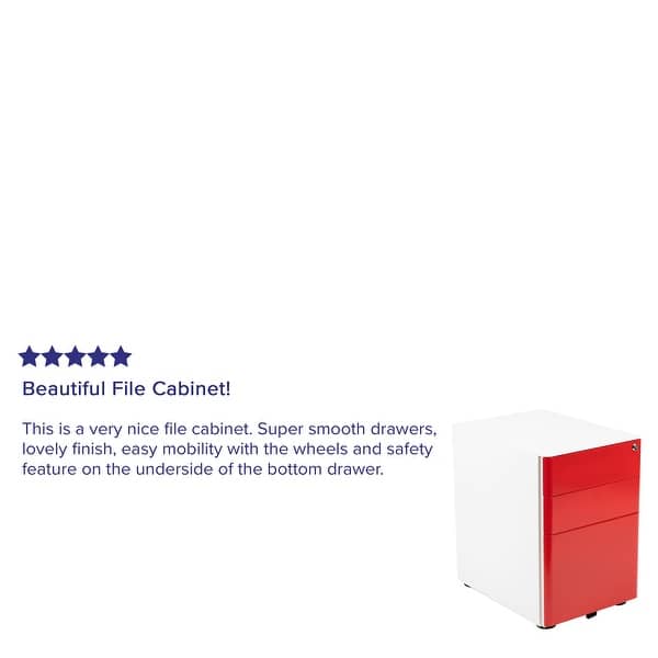 Shop Modern 3 Drawer Mobile Locking Filing Cabinet Overstock 30631069