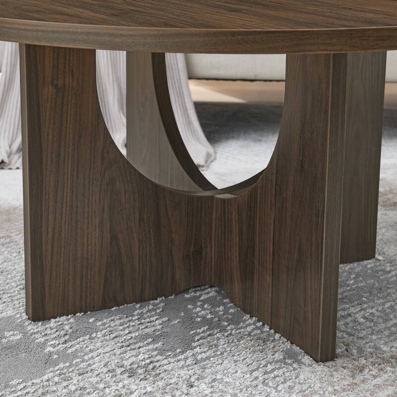 Minimalist Solid Wood Coffee Table, Modern Design with Waterproof Surface, 330 lbs Capacity