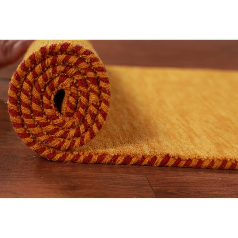 Hand Knotted Oriental 100% Wool Carpet Tribal Animal Pictorial Oranges & Rust Gabbeh Runner Rug - 9' 9'' X 2' 9''