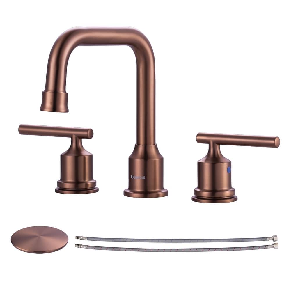 WOWOW Double Handle 8 in. Widespread Bathroom Sink Faucet