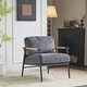 preview thumbnail 2 of 63, 27.56" Modern Accent Chair with Plush Cushions, Metal Frame, and Wooden Armrest Design -for Living Room, Bedroom