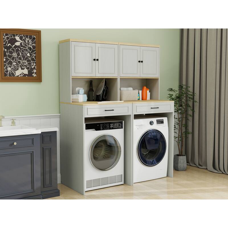 Anmytek Space Saving Storage Cabinet Laundry Washer Pedestal Kitchen Appliance Organizer