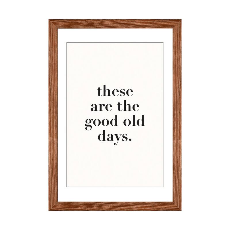 iCanvas "These Are The Good Old Days" by Nicole Basque - Walnut - 24x16x1