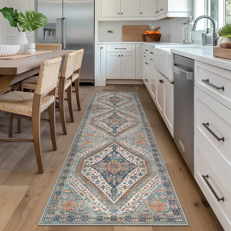 Mcow Everyday Comfort Neutral Low Pile Washable Non-Slip Area Rug