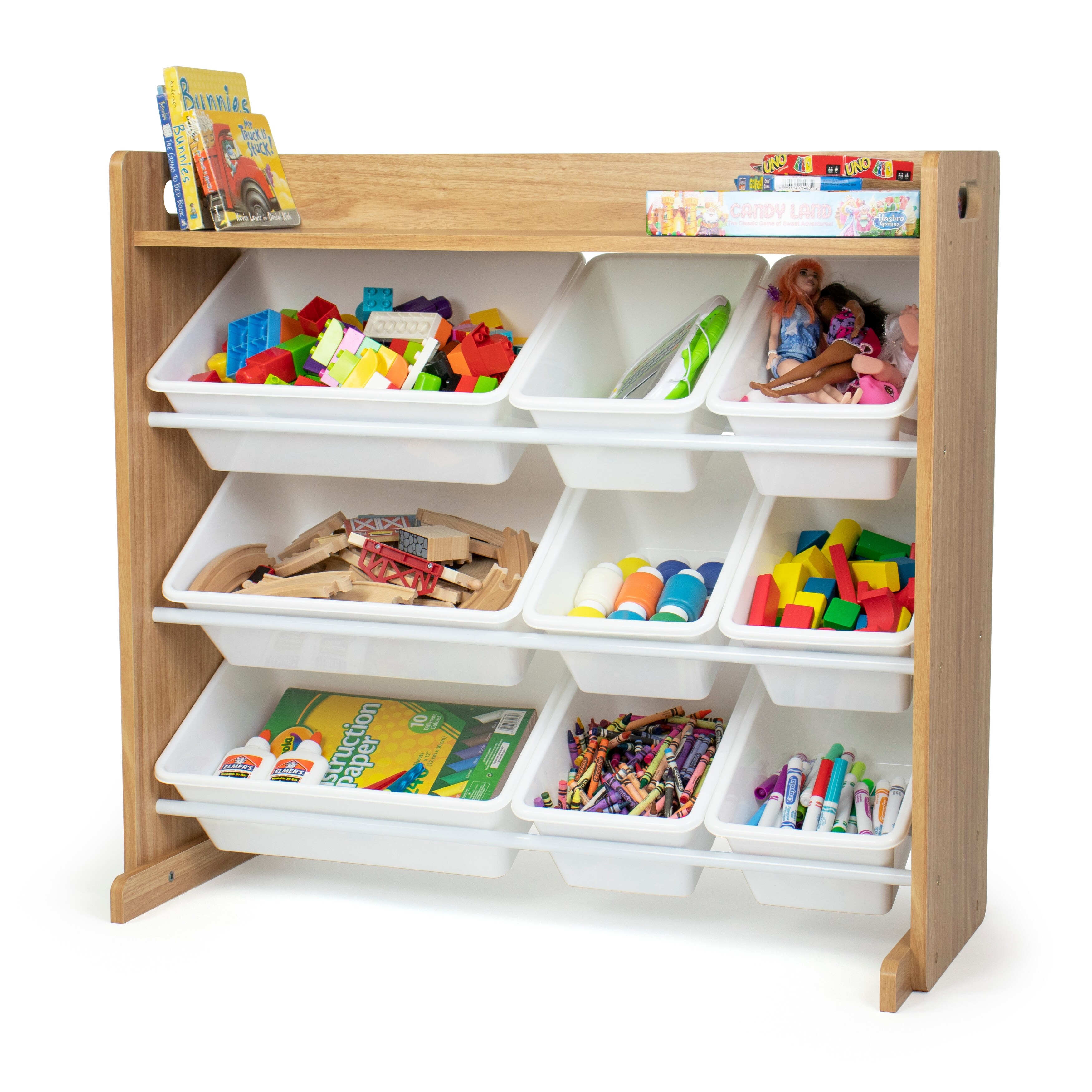 toy organizer shelf with bins