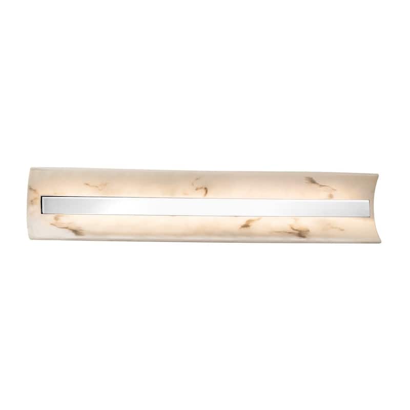 Justice Design LumenAria Contour 29-inch Polished Chrome ADA LED Wall/ Bath Bar, Faux Alabaster Shade - Polished Chrome, Faux Alabaster