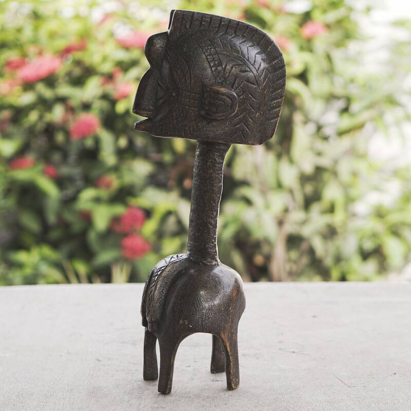 Novica Handmade Nimba Ceremony Cedar Wood Fertility Doll