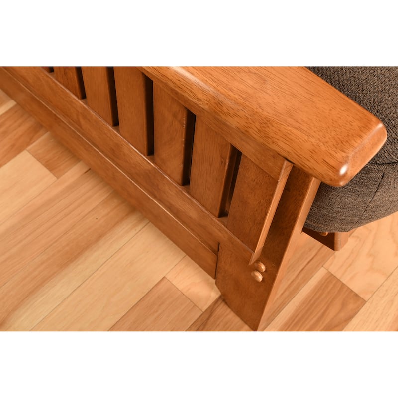 Copper Grove Dixie Honey Oak Full-size Futon Set with Suede Mattress