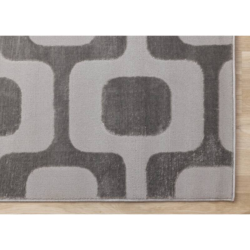 Grey Charcoal Moody Vintage Patterned Area Rug