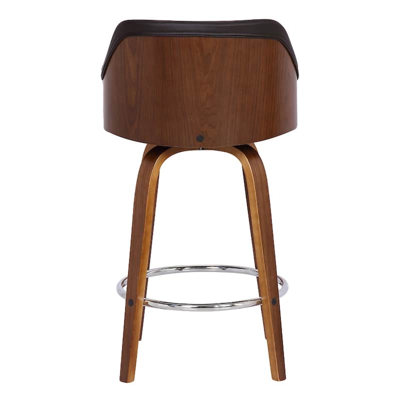 Fabric Swivel Counter Bar Chair with Arms, Iron Frame and Footrest - 20.5” x 19.5” x 35” (D x W x H)
