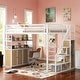 preview thumbnail 2 of 32, Full Size Metal Loft Bed with Storage Staircase and Wardrobe, Shelves and Lockers