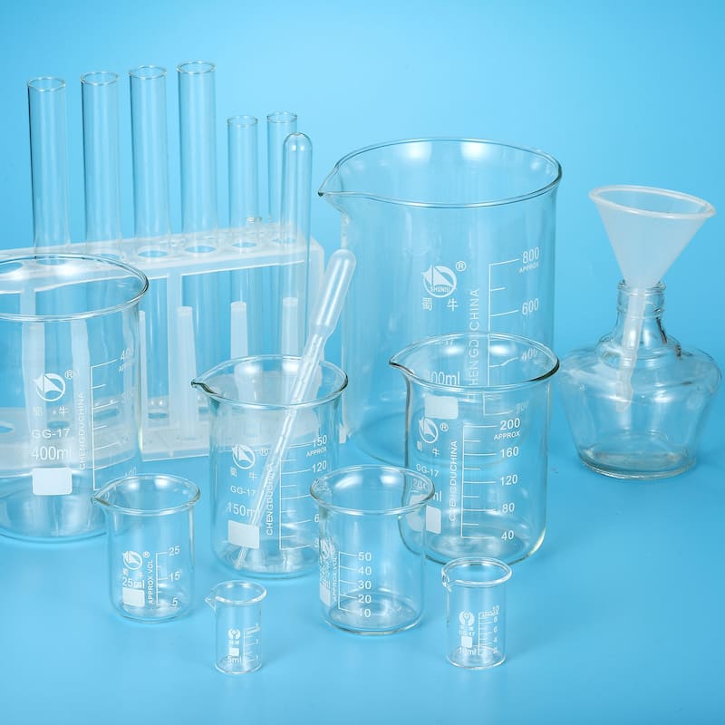 200ml Low Form Glass Beaker, 3.3 Borosilicate Lab Measuring Cups - Clear