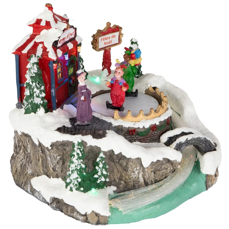 LED Lighted Animated Christmas Scene Village Display Decoration 7.75"