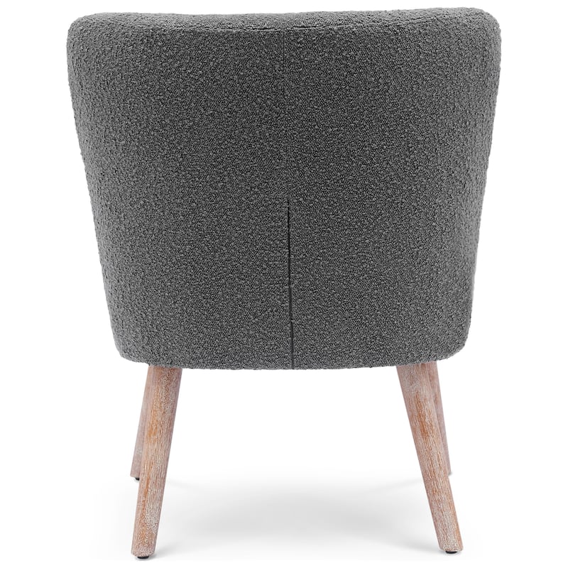 Boucle Polyester Upholstered Armless Accent Chair - Stain Resistant (Set of 2)