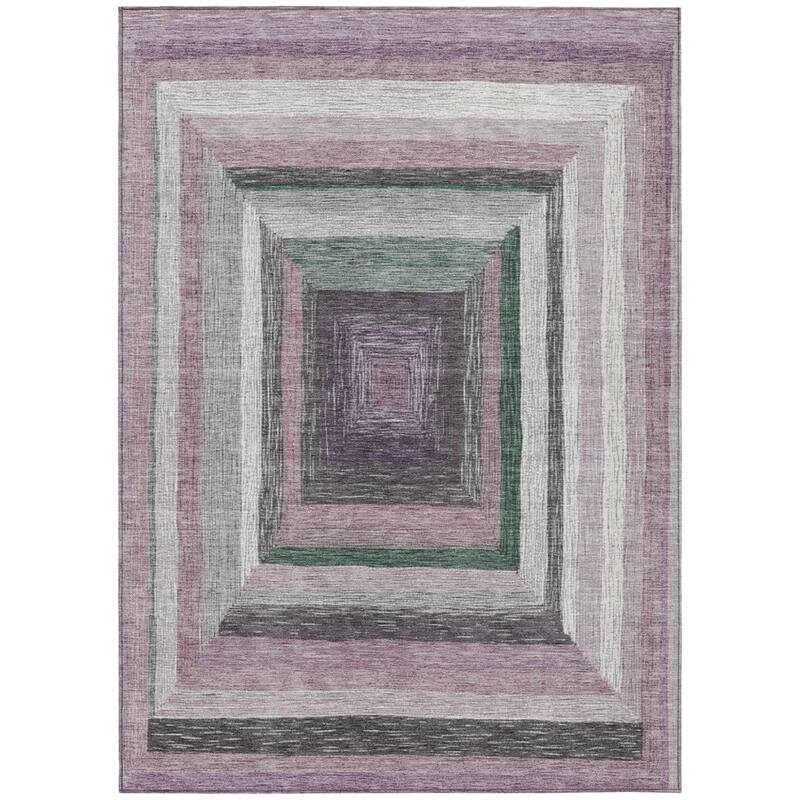 HomeRoots Geometric Transitional Rectangle Outdoor Rug