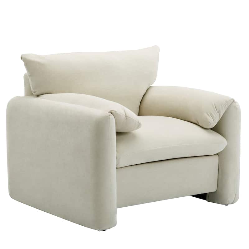Contemporary Chenille Oversized Armchair with Wide Armrests by Harper&Bright Designs