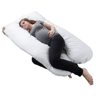 Full Body Pillow for Pregnancy Maternity Pillow with Contoured U Shape by Lavish Home White White On Sale Bed Bath Beyond 23560793