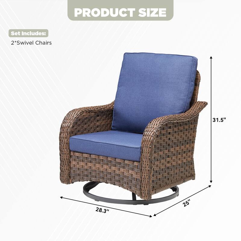 Pocassy Outdoor Patio Furniture Set PE Wicker Sofa Set