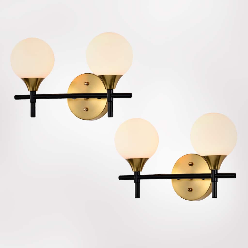 Brass Finished Wall Sconces 2-Light (SOLD AS A PAIR)