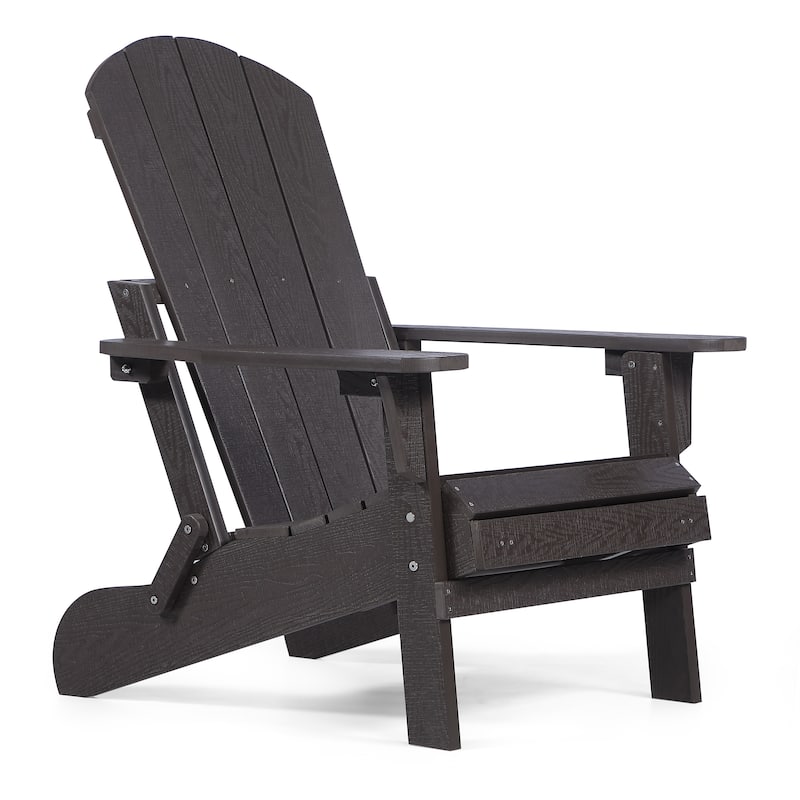 Hurley Folding Poly Adirondack Chair with Pull-out Ottoman (Set of 2)