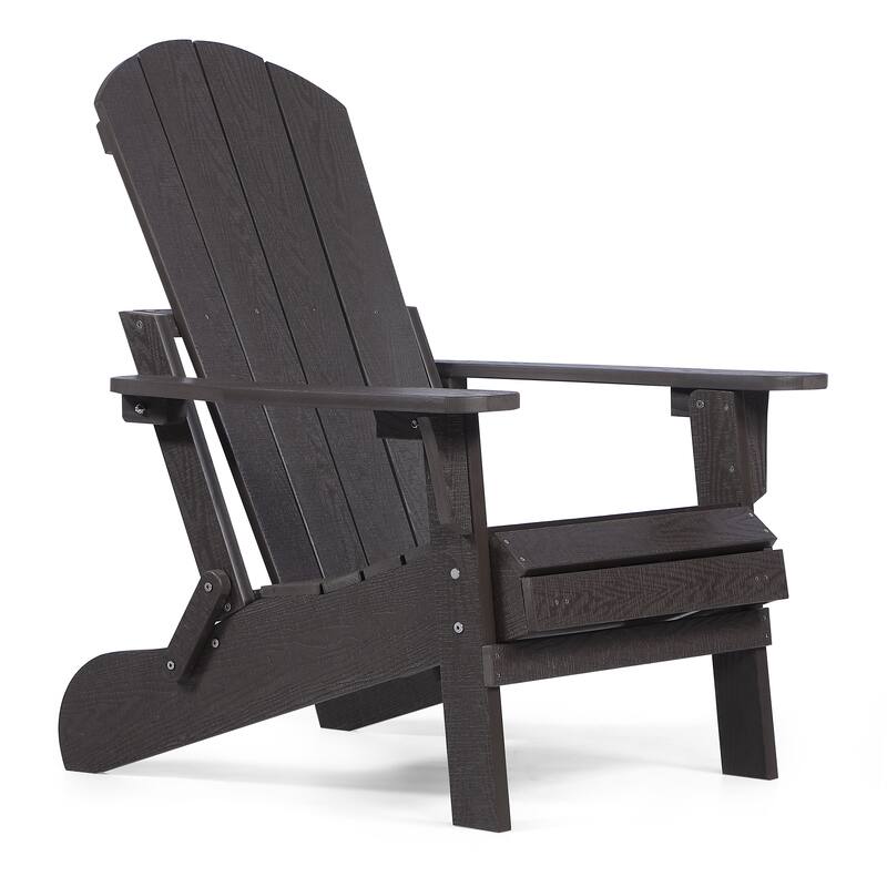 Seaton Folding Poly Adirondack Chair with Pull-out Ottoman, Set of 2