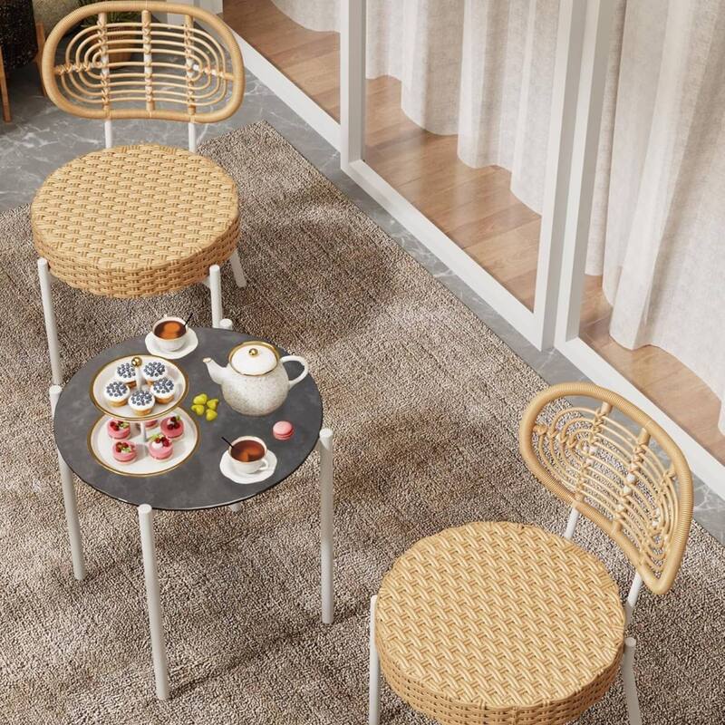3 Pieces Outdoor Patio Set with Coffee Table for Balcony, Garden, Lawn or Backyard - 3PCs