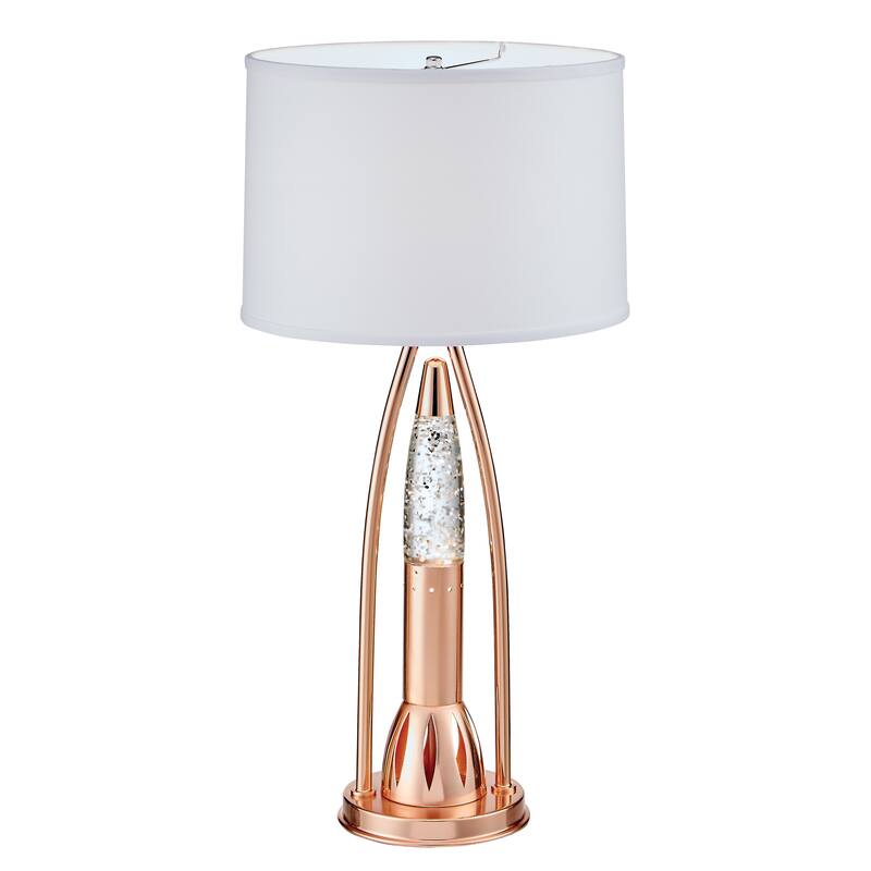 Beautiful Water Dancing Table Lamp, 1pc Modern Design Home Decor Copper Finish Luxurious Sparkling Decorative Night lamp