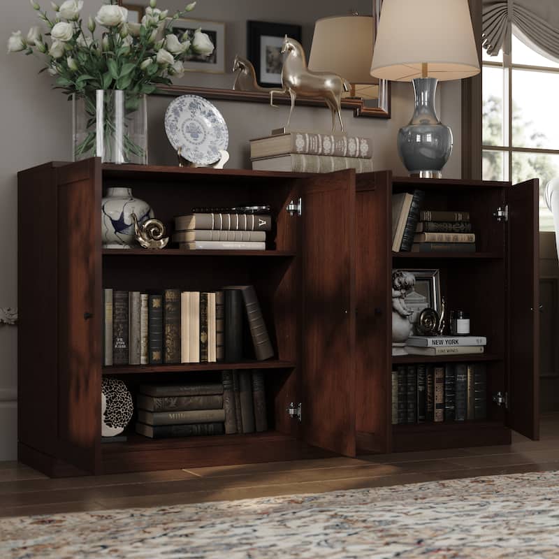 Palace Imports Premium 100% Solid European Oak Hardwood Modular Dining Room Sideboard with Shaker Doors - 64" Wide, 35.75" Tall