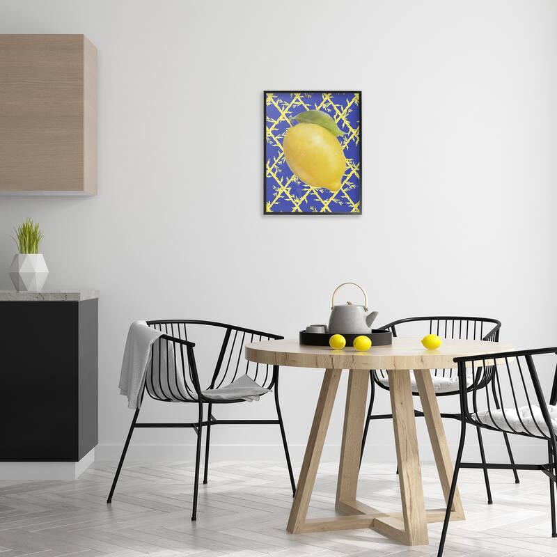 Stupell Bold Lemon over Blue Framed Giclee Art Design By Matthew Piotrowicz