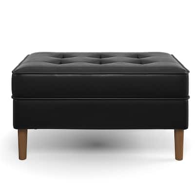 Zander Genuine Leather Rectangular Ottoman