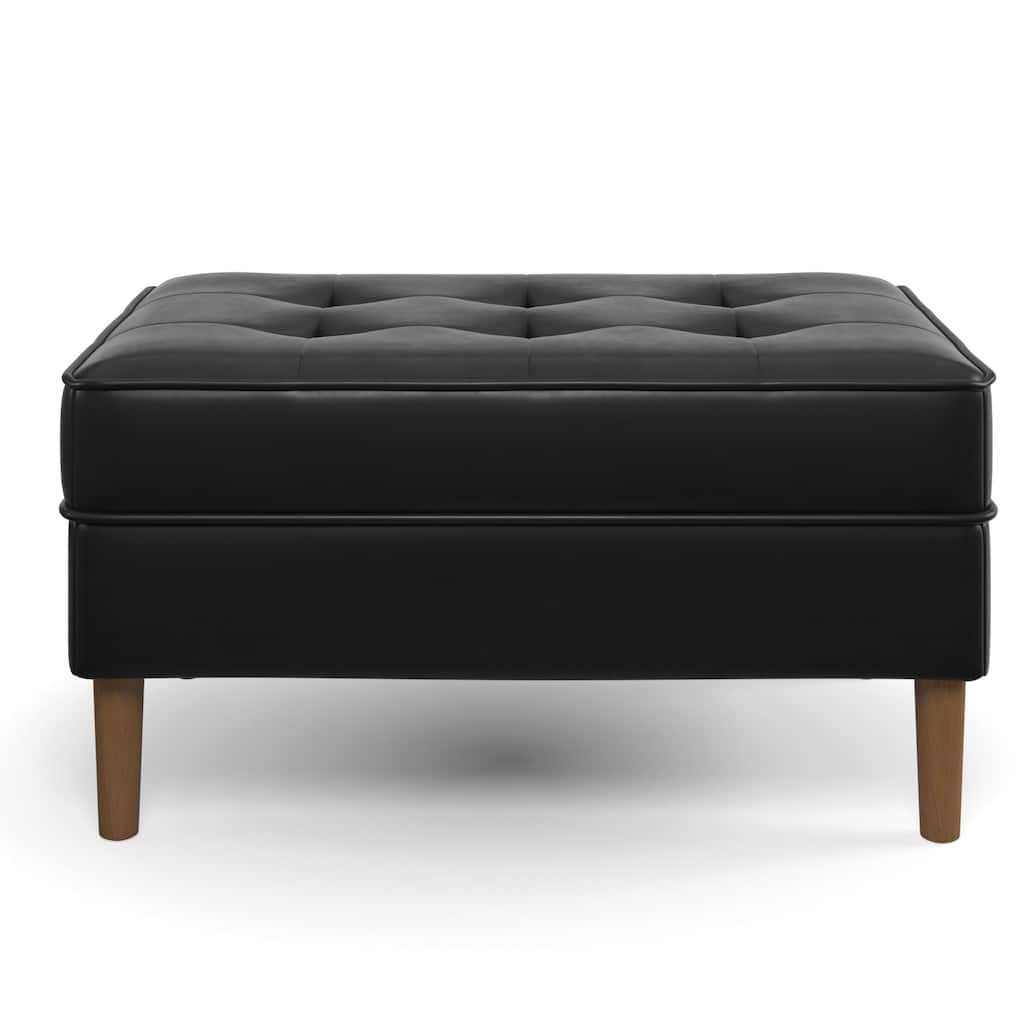 Zander Genuine Leather Rectangular Ottoman