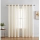 preview thumbnail 75 of 94, HLC.me Abbey Faux Linen Textured Semi Sheer Privacy Light Filtering Transparent Window Grommet Curtain Panels, Pair 54 W x 84 L per panel - Set of 2 - Oatmeal Beige