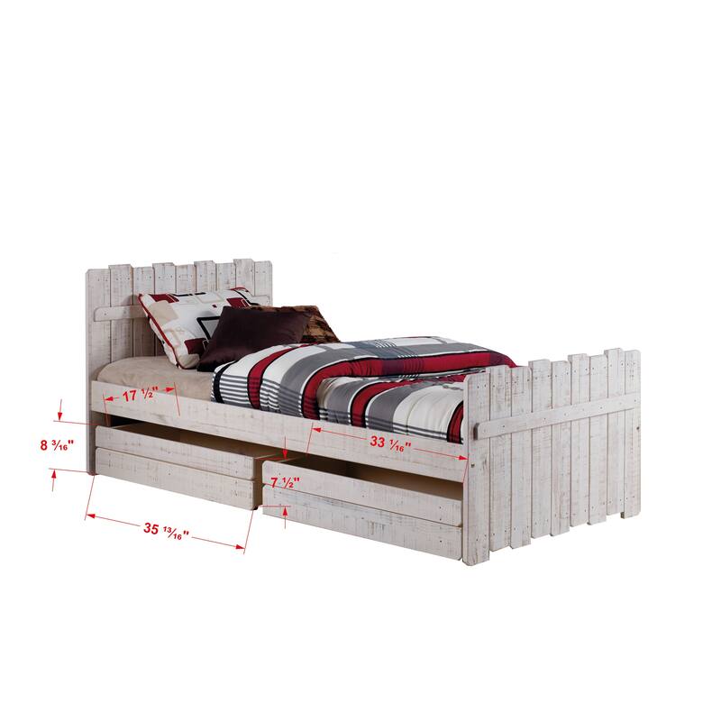 Donco Kids Rustic Sand Twin Tree House Storage Bed