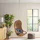 preview thumbnail 10 of 14, Orville Outdoor and Indoor Wicker Hanging Chair (NO STAND) by Christopher Knight Home Light Brown + Dark Gray