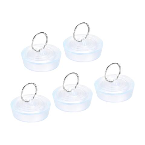Rubber Sink Plug, 5pcs Clear Drain Stopper Fit 1-3/4" to 1-13/16" Drain