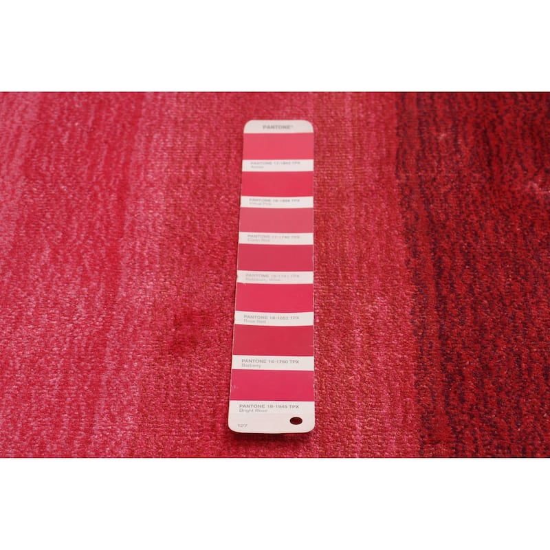 ECARPETGALLERY Hand Loomed Shimmer Red Viscose Rug - 7'11 x 9'9