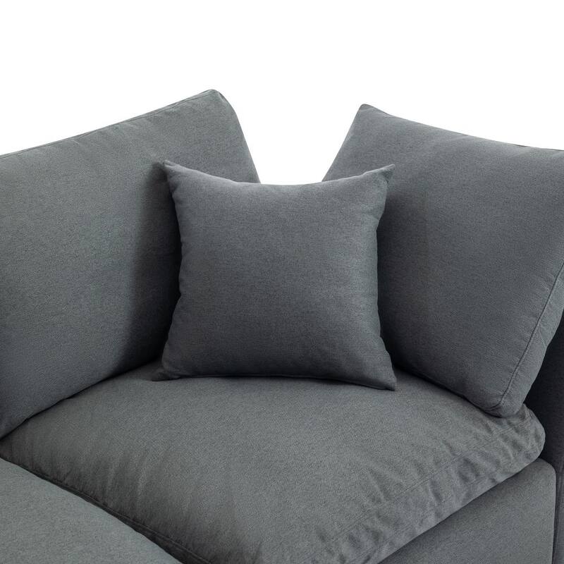 Down Filled Upholstery Convertible Sectional Sofa, L Shaped Couch with Reversible Chaise