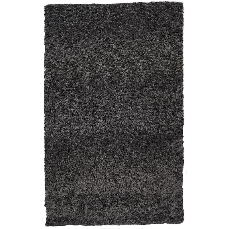 Feizy FZRG87548 Shag 9' x 12' Cotton Hand Tufted Solid Rectangle Area - Black
