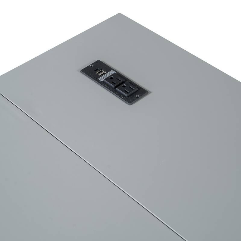 Modern Murphy Bed with Large Drawer, USB Ports, and Outlets