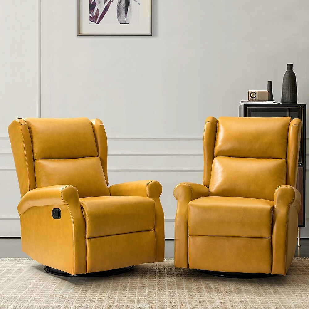 Mustard online leather recliner