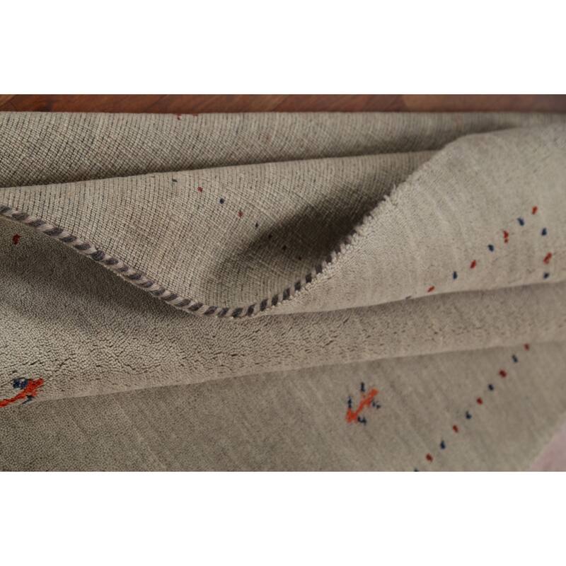 Tribal Gabbeh Indian Accent Rug Handmade Bedroom Beige Wool Carpet - 3'11"x 5'10"