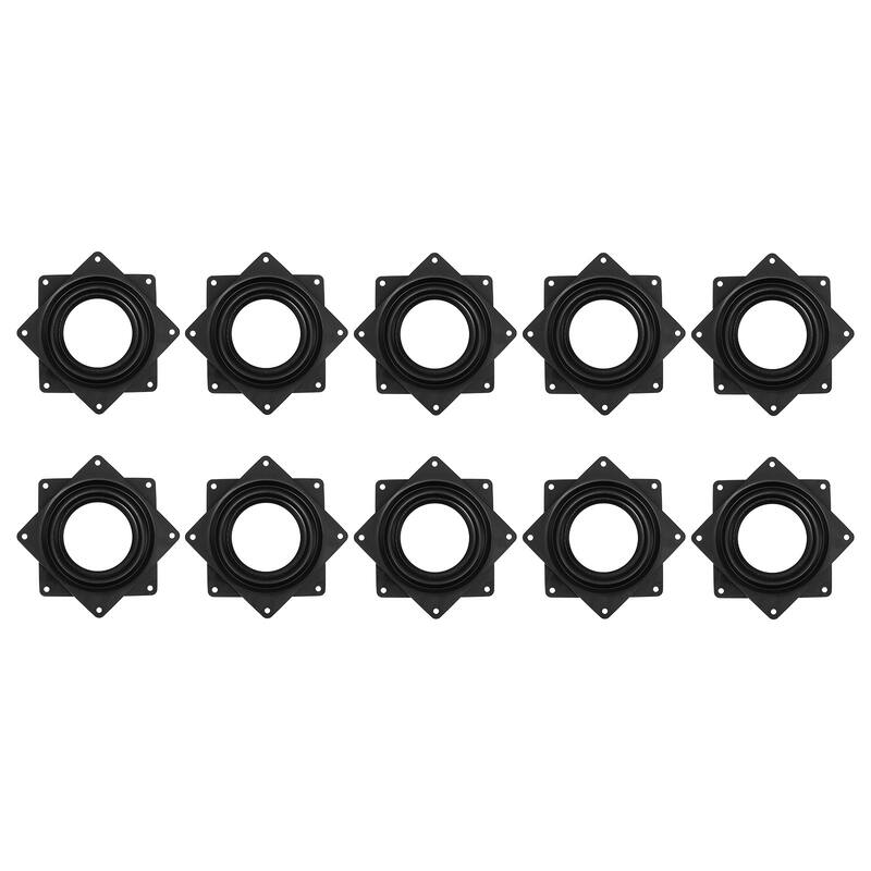 Lazy Susan Hardware, 10Pcs 3 Inch Iron Square Ball Bearing Rotating Plate - Black
