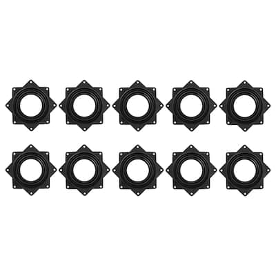 Lazy Susan Hardware, 10Pcs 3 Inch Iron Square Ball Bearing Rotating Plate - Black