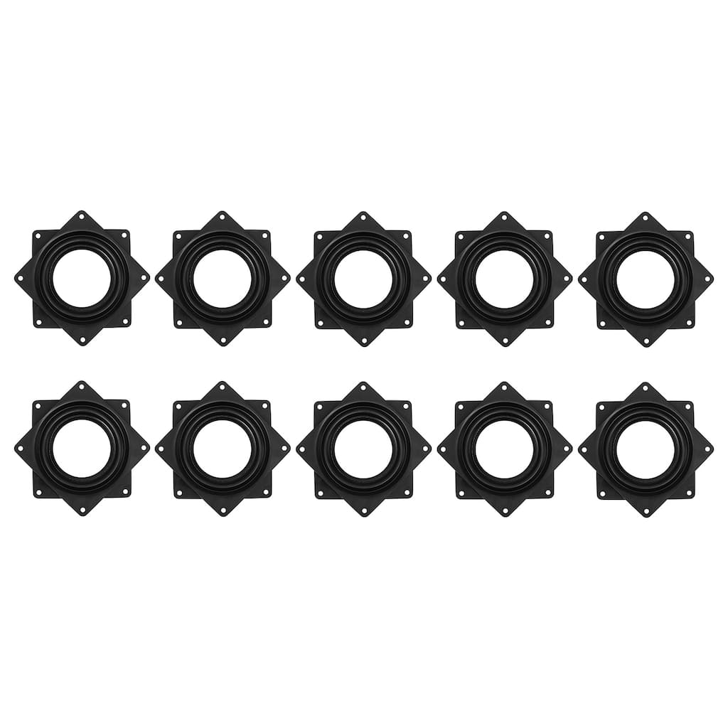 Lazy Susan Hardware, 10Pcs 3 Inch Iron Square Ball Bearing Rotating Plate - Black