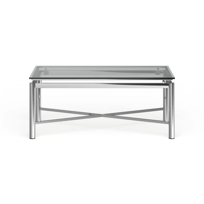 Steve Silver Jules Chrome and Glass Coffee Table