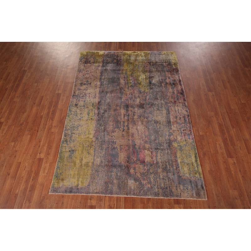 Abstract Modern Area Rug Handmade Wool Carpet - 5'5" X 7'9"