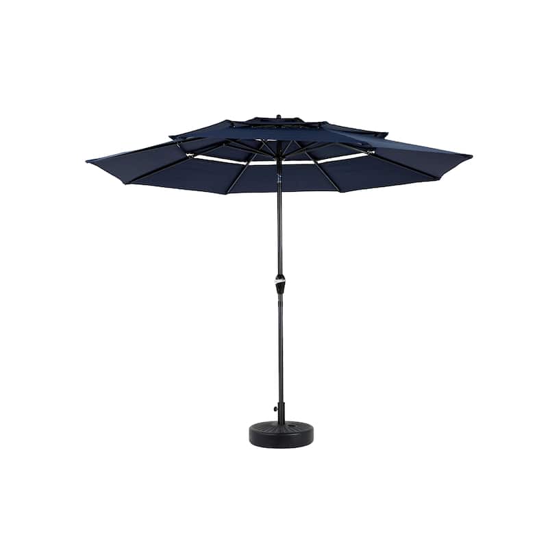 Aluminium 10ft 3 Tier Auto-tilt Umbrella ,Outdoor Patio Umbrella - Market Table Pool Deck Umbrella (Base Not Included)
